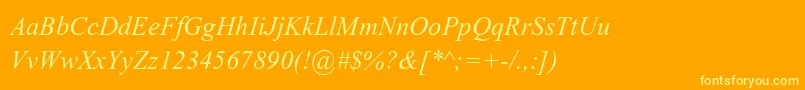 AparajitaItalic-fontti – keltaiset fontit oranssilla taustalla