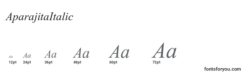 Размеры шрифта AparajitaItalic