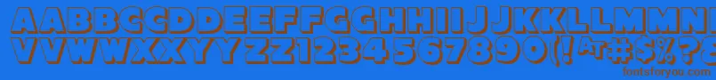 Sansposterbold3D Font – Brown Fonts on Blue Background