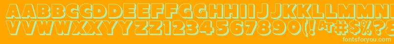 Sansposterbold3D-Schriftart – Grüne Schriften auf orangefarbenem Hintergrund