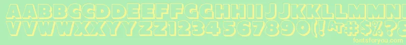 Sansposterbold3D Font – Yellow Fonts on Green Background