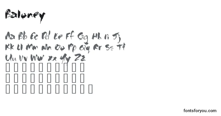 Шрифт Baloney – алфавит, цифры, специальные символы