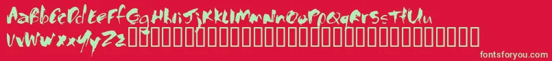 Baloney-Schriftart – Grüne Schriften auf rotem Hintergrund