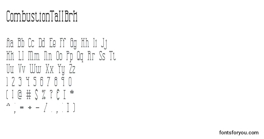 Шрифт CombustionTallBrk – алфавит, цифры, специальные символы