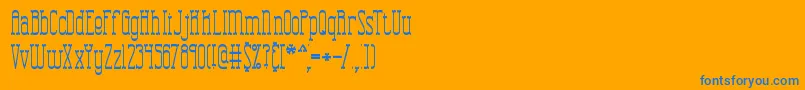 CombustionTallBrk-Schriftart – Blaue Schriften auf orangefarbenem Hintergrund