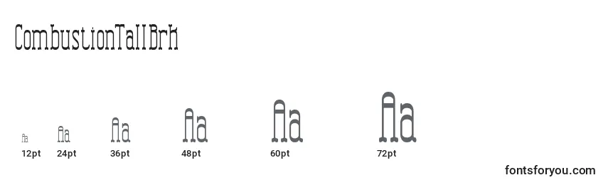 Размеры шрифта CombustionTallBrk