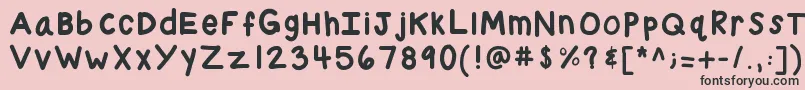 フォントKbchubby – ピンクの背景に黒い文字