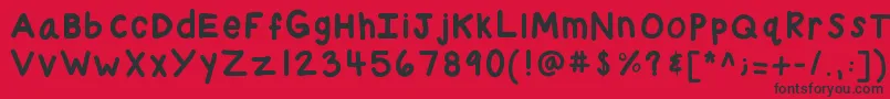Kbchubby-fontti – mustat fontit punaisella taustalla