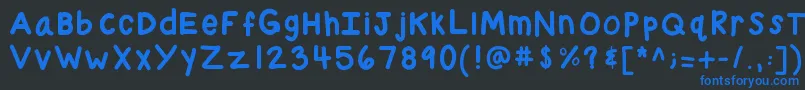 フォントKbchubby – 黒い背景に青い文字