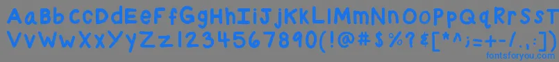 Kbchubby Font – Blue Fonts on Gray Background