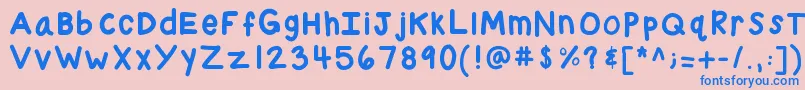 Kbchubby Font – Blue Fonts on Pink Background