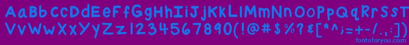 Kbchubby Font – Blue Fonts on Purple Background
