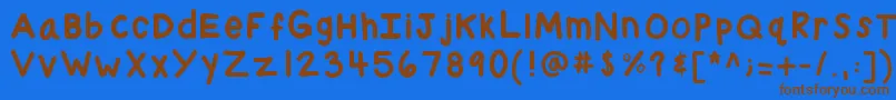 Kbchubby Font – Brown Fonts on Blue Background