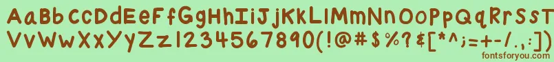 Шрифт Kbchubby – коричневые шрифты на зелёном фоне