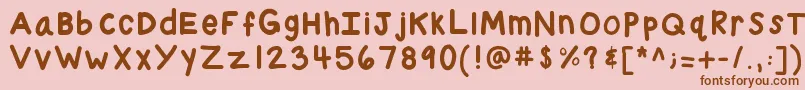 Kbchubby-fontti – ruskeat fontit vaaleanpunaisella taustalla