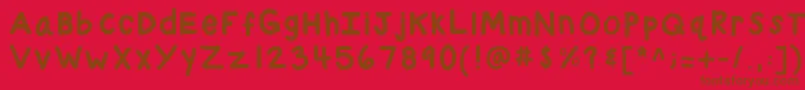 フォントKbchubby – 赤い背景に茶色の文字
