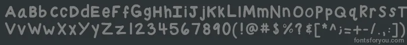 Kbchubby-fontti – harmaat kirjasimet mustalla taustalla