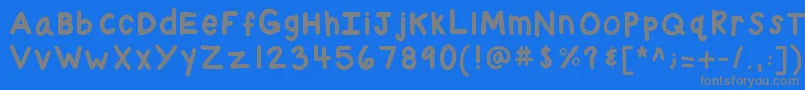 Kbchubby-Schriftart – Graue Schriften auf blauem Hintergrund