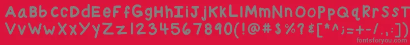 Kbchubby-fontti – harmaat kirjasimet punaisella taustalla