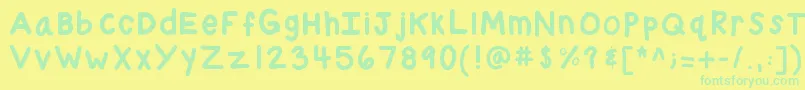 Kbchubby Font – Green Fonts on Yellow Background