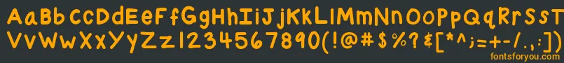 フォントKbchubby – 黒い背景にオレンジの文字
