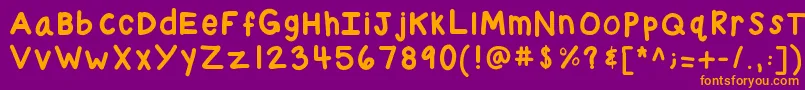 Kbchubby-Schriftart – Orangefarbene Schriften auf violettem Hintergrund