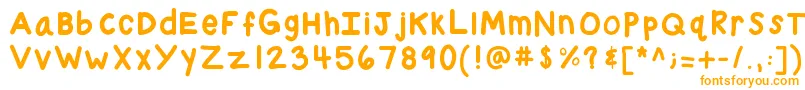 Kbchubby-Schriftart – Orangefarbene Schriften auf weißem Hintergrund