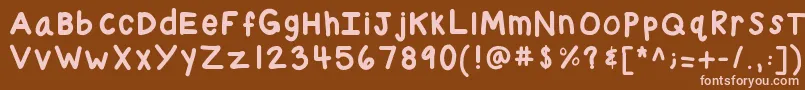 Kbchubby-fontti – vaaleanpunaiset fontit ruskealla taustalla