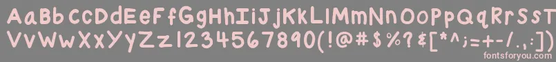 フォントKbchubby – 灰色の背景にピンクのフォント