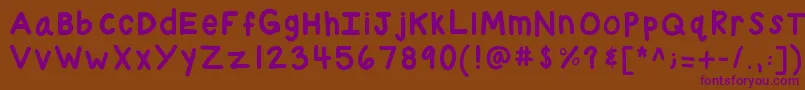Kbchubby Font – Purple Fonts on Brown Background