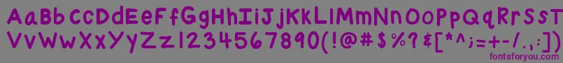 Kbchubby-Schriftart – Violette Schriften auf grauem Hintergrund
