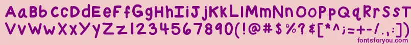 Kbchubby-Schriftart – Violette Schriften auf rosa Hintergrund