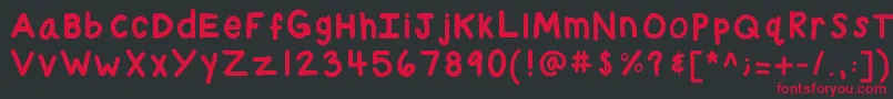 フォントKbchubby – 黒い背景に赤い文字