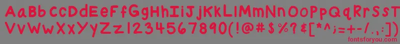 フォントKbchubby – 赤い文字の灰色の背景