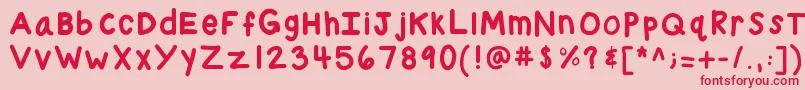 Kbchubby-fontti – punaiset fontit vaaleanpunaisella taustalla