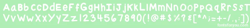 フォントKbchubby – 緑の背景に白い文字