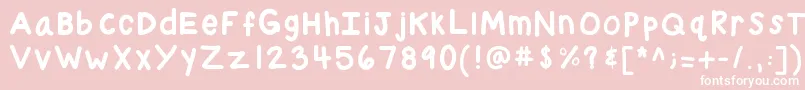 Kbchubby-Schriftart – Weiße Schriften auf rosa Hintergrund