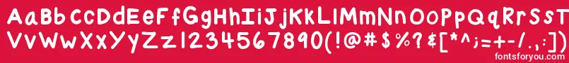 フォントKbchubby – 赤い背景に白い文字