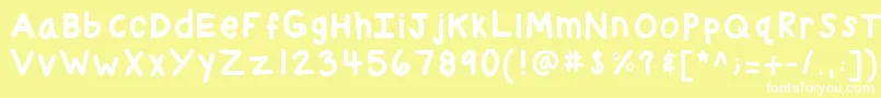 Kbchubby Font – White Fonts on Yellow Background