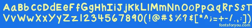 Kbchubby-fontti – keltaiset fontit sinisellä taustalla