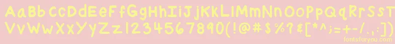 Kbchubby-fontti – keltaiset fontit vaaleanpunaisella taustalla
