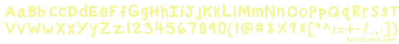 Fonte Kbchubby – fontes amarelas em um fundo branco