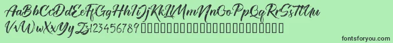 TheRedlightFree-Schriftart – Schwarze Schriften auf grünem Hintergrund