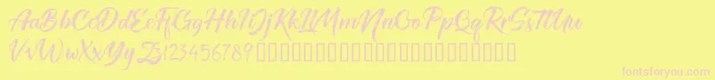 TheRedlightFree Font – Pink Fonts on Yellow Background