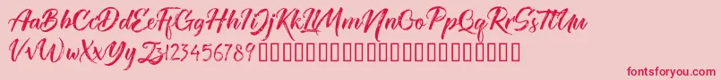 TheRedlightFree Font – Red Fonts on Pink Background