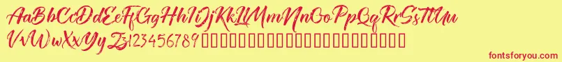 TheRedlightFree Font – Red Fonts on Yellow Background