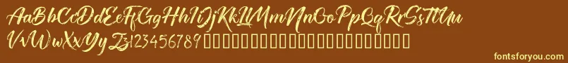 TheRedlightFree Font – Yellow Fonts on Brown Background