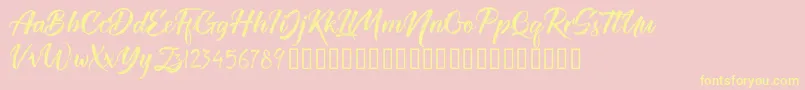 More about TheRedlightFree Font TheRedlightFree Font – Yellow Fonts on Pink Background