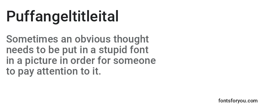 Puffangeltitleital Font