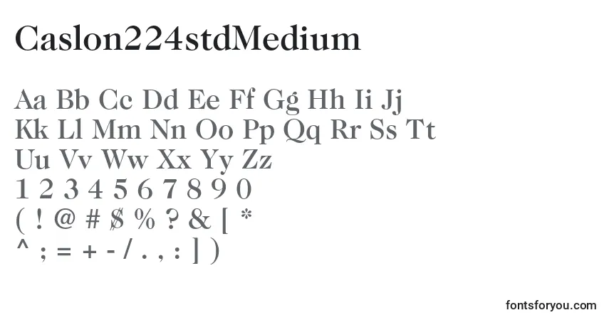 Czcionka Caslon224stdMedium – alfabet, cyfry, specjalne znaki